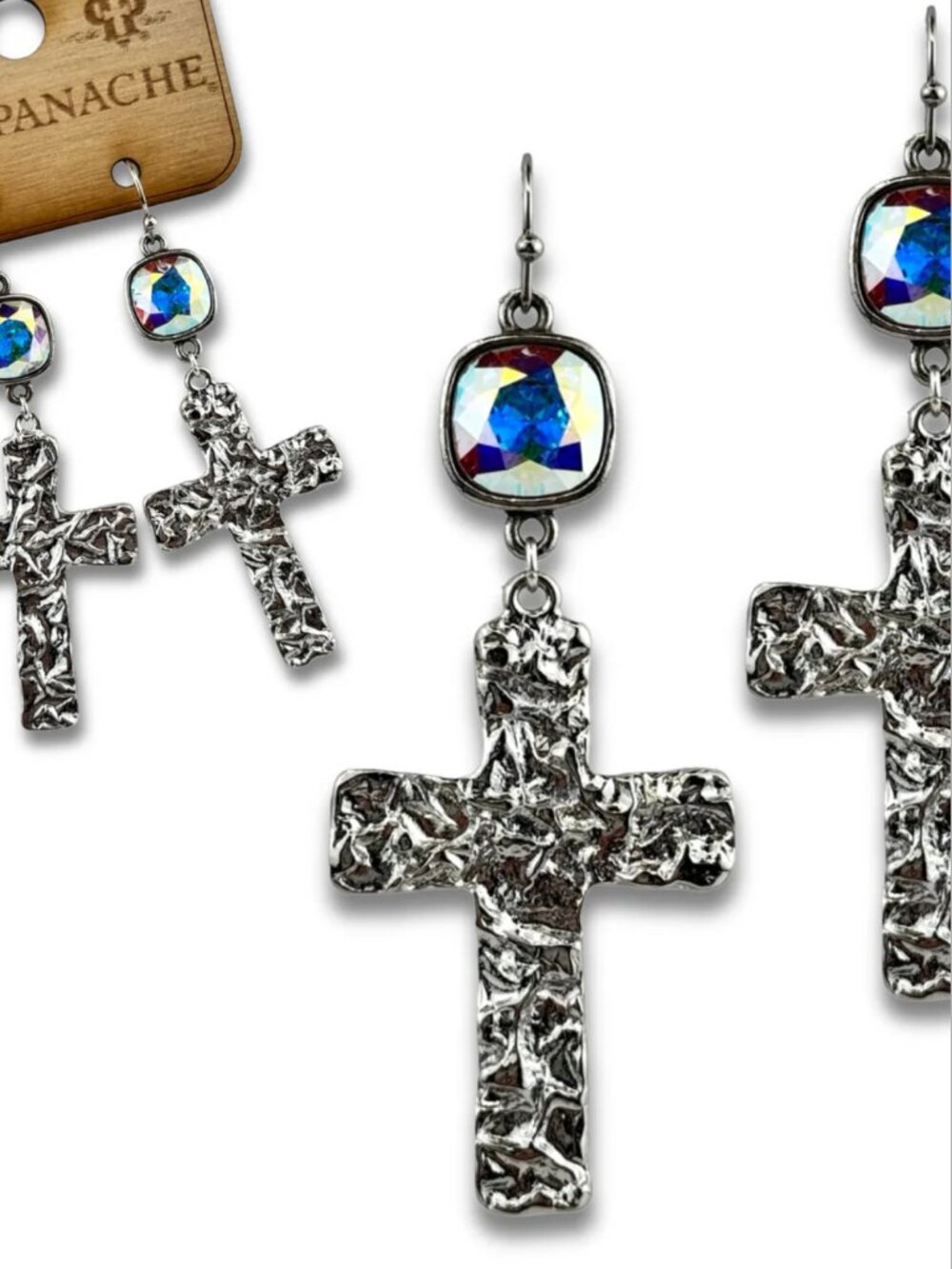 Foil Cross Earrings